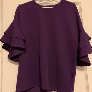 Purple blouse with eloquent sleeves